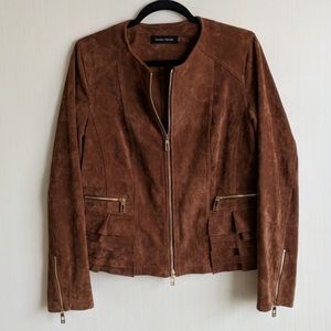 Ivanka Trump Faux Suede Peplum Jacket